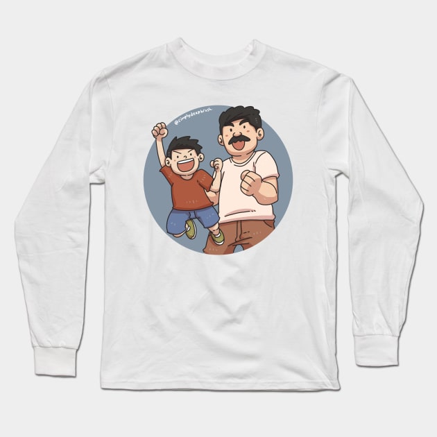 Happy Father and Son Long Sleeve T-Shirt by Simply Deep Brush